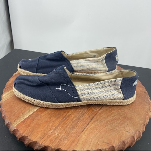 Toms Classic Espadrille Navy Blue University Stripes size 9.5 - Picture 4 of 8